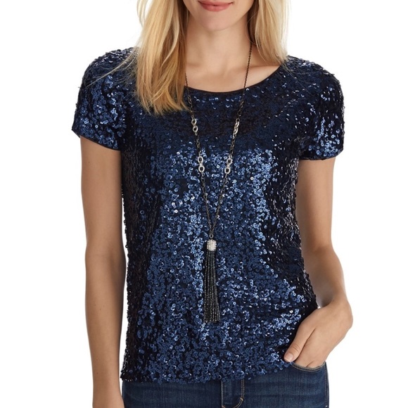 sequin boxy top